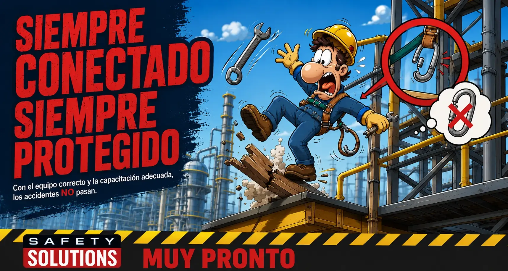 Imagenes de un trabajador de alturas de safety solutions